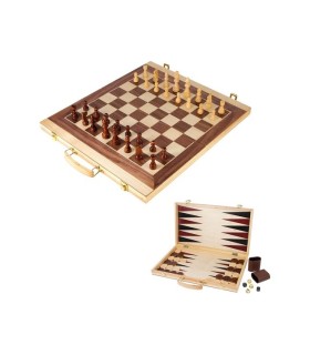 Coffret de jeux : Échecs , dames et backgammon