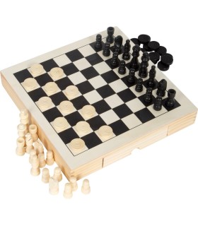 Kit de jeux Echecs, dames & jeu du moulin